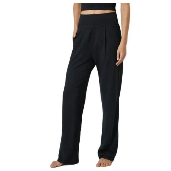 Vuori Lux At Ease Straight Pants Relaxed Wide Leg Soft Stretch Black Women sz XS - Picture 1 of 10